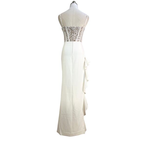 Miss Circle Junia Maxi Dress Corset Ruffles White Bridal - Picture 10 of 11
